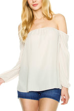 KLKD Women's Long Sleeve Off Shoulder Top