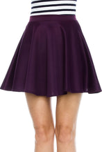 KLKD Women's Basic Versatile Solid Flared Skater Skirt Made in U.S.A.