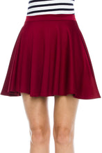 KLKD Women's Basic Versatile Solid Flared Skater Skirt Made in U.S.A.