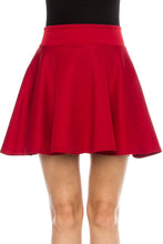 KLKD Women's Basic Versatile Solid Flared Skater Skirt Made in U.S.A.