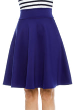 KLKD Women's Basic Versatile Solid Flared Skater Skirt Made in U.S.A.