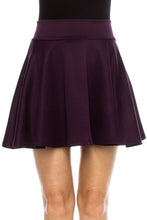 KLKD Women's Basic Versatile Solid Flared Skater Skirt Made in U.S.A.