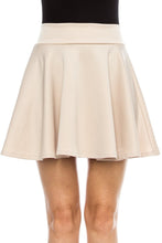 KLKD Women's Basic Versatile Solid Flared Skater Skirt Made in U.S.A.