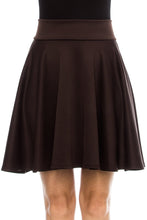 KLKD Women's Basic Versatile Solid Flared Skater Skirt Made in U.S.A.