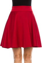 KLKD Women's Basic Versatile Solid Flared Skater Skirt Made in U.S.A.