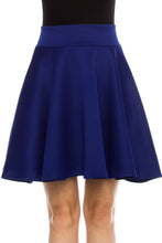 KLKD Women's Basic Versatile Solid Flared Skater Skirt Made in U.S.A.