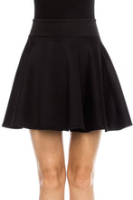 KLKD Women's Basic Versatile Solid Flared Skater Skirt Made in U.S.A.