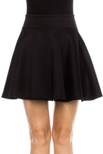 KLKD Women's Basic Versatile Solid Flared Skater Skirt Made in U.S.A.