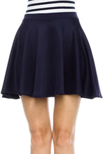 KLKD Women's Basic Versatile Solid Flared Skater Skirt Made in U.S.A.