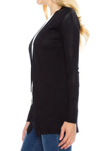 KLKD Women's Solid Classic Soft Knit Open Front Draped Cardigan (Plus Sizes Available)