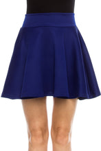 KLKD Women's Basic Versatile Solid Flared Skater Skirt Made in U.S.A.