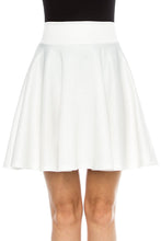 KLKD Women's Basic Versatile Solid Flared Skater Skirt Made in U.S.A.