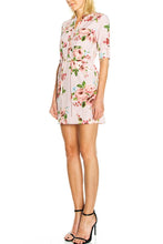 KLKD Women's 3/4 Sleeve Floral Print Dress