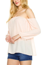 KLKD Women's Long Sleeve Off Shoulder Top