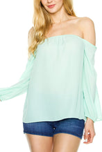 KLKD Women's Long Sleeve Off Shoulder Top