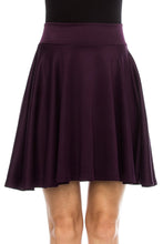 KLKD Women's Basic Versatile Solid Flared Skater Skirt Made in U.S.A.