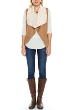 KLKD Women's Faux Fur Suede Shearling Vest