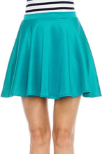 KLKD Women's Basic Versatile Solid Flared Skater Skirt Made in U.S.A.