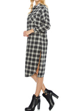 KLKD Women's Cotton Plaid Oversized Flannel Dress