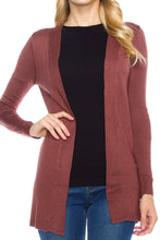 KLKD Women's Solid Classic Soft Knit Open Front Draped Cardigan (Plus Sizes Available)