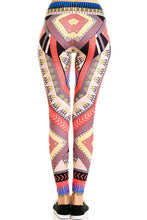 KLKD Women's Basic Aztec Chevron Stripe Printed Leggings Pants