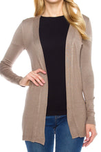 KLKD Women's Solid Classic Soft Knit Open Front Draped Cardigan (Plus Sizes Available)