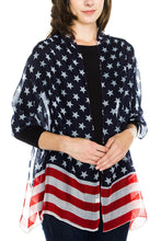 KLKD Women's USA American Flag Stars and Stripes Scarf