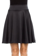 KLKD Women's Basic Versatile Solid Flared Skater Skirt Made in U.S.A.