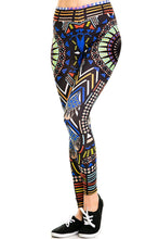 KLKD Women's Basic Aztec Chevron Stripe Printed Leggings Pants