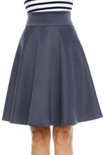 KLKD Women's Basic Versatile Solid Flared Skater Skirt Made in U.S.A.