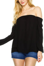 KLKD Women's Long Sleeve Off Shoulder Top