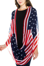 KLKD Women's USA American Flag Stars and Stripes Scarf