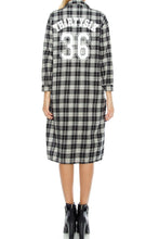 KLKD Women's Cotton Plaid Oversized Flannel Dress