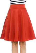 KLKD Women's Basic Versatile Solid Flared Skater Skirt Made in U.S.A.