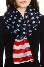 KLKD Women's USA American Flag Stars and Stripes Scarf