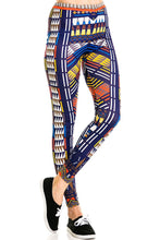 KLKD Women's Basic Aztec Chevron Stripe Printed Leggings Pants