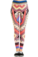 KLKD Women's Basic Aztec Chevron Stripe Printed Leggings Pants