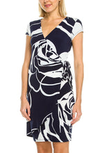 KLKD Women's Printed Faux Wrap Dress