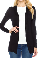 KLKD Women's Solid Classic Soft Knit Open Front Draped Cardigan (Plus Sizes Available)