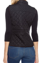 KLKD Women's Quilted Mockneck Side Ribbed Panel Vest