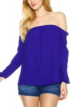 KLKD Women's Long Sleeve Off Shoulder Top