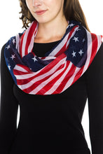 KLKD Women's USA American Flag Stars and Stripes Scarf