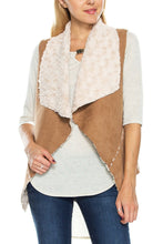 KLKD Women's Faux Fur Suede Shearling Vest