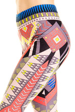 KLKD Women's Basic Aztec Chevron Stripe Printed Leggings Pants