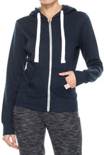 KLKD Women's Slim Fit Basic Fleece Zip-up Hoodie Jacket