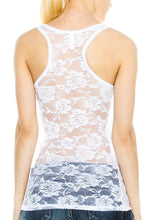 KLKD Women's Floral Lace Racerback Tank Top