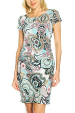 KLKD Women's Printed Faux Wrap Dress