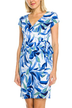 KLKD Women's Printed Faux Wrap Dress