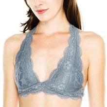 KLKD Women's Lace Halter Bralette (Plus Size Available)