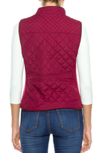 KLKD Women's Quilted Mockneck Side Ribbed Panel Vest